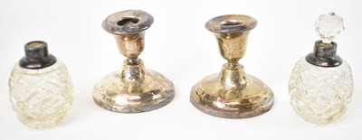 Lot 658 - A pair of small Birmingham hallmarked silver...