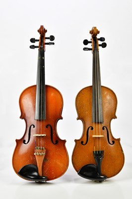 Lot 1243 - An old 3/4 size violin with two-piece back,...