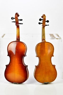 Lot 1243 - An old 3/4 size violin with two-piece back,...