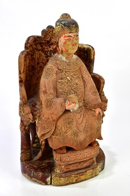 Lot 1044 - A Chinese carved wood sculpture, possibly of...