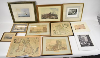 Lot 170 - A mixed lot of prints, maps and engravings.