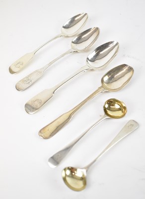 Lot 645 - Four assorted hallmarked silver spoons,...