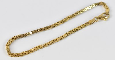 Lot 755 - A 9ct yellow gold bracelet, length 18.5cm,...