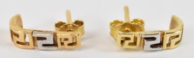 Lot 806 - A pair of 14ct yellow and white gold earrings,...