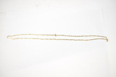 Lot 788 - A 9ct yellow gold necklace, length 60cm,...