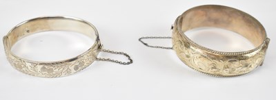 Lot 822 - Two Birmingham hallmarked silver bangles,...