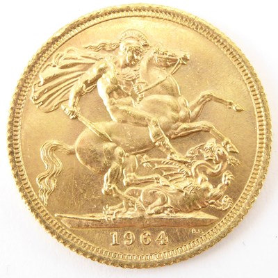 Lot 877 - An Elizabeth II sovereign 1964, George and...