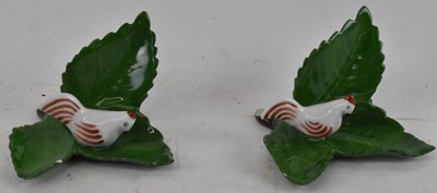 Lot 426 - HEREND; a pair of small leaf shaped dishes...