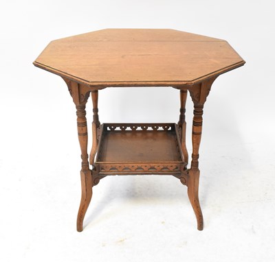 Lot 6 - An early 20th century oak octagonal occasional...