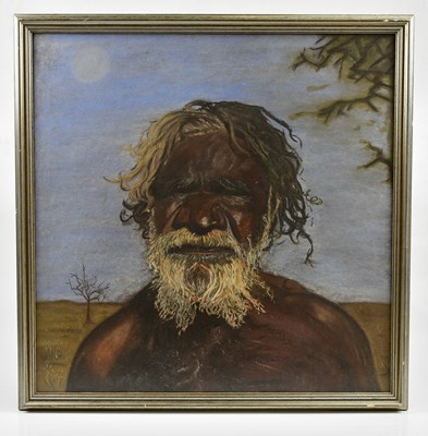 Lot 113 - UNATTRIBUTED; pastel portrait, aboriginal man,...