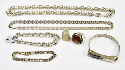 Lot 754 - A group of silver costume jewellery including...