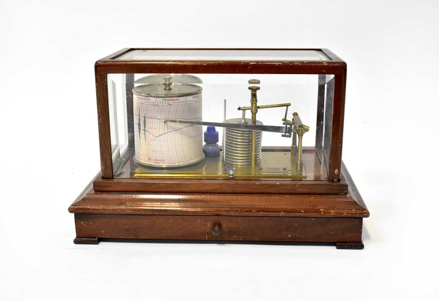 Lot 350 - CASELLA, LONDON; a mahogany cased barograph...