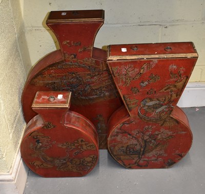 Lot 249 - A set of three Chinese style storage vessels...