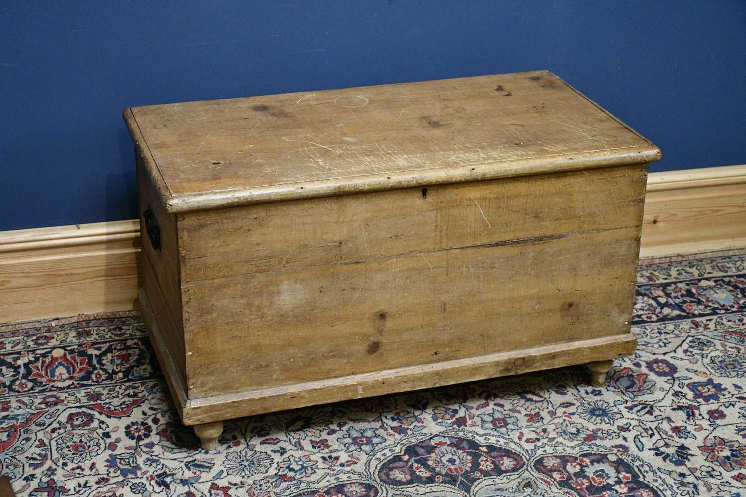 Lot 2551 An old pine blanket chest, width 94cm,