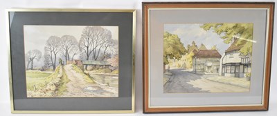 Lot 196 - A TAYLOR; a street scene print and rural scene...