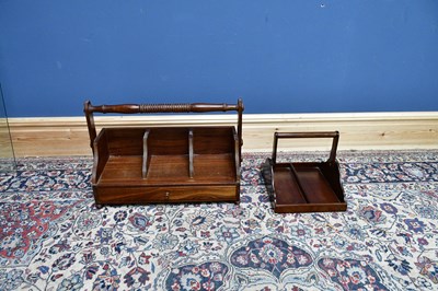 Lot 2601 - Two modern mahogany trugs, length of largest...