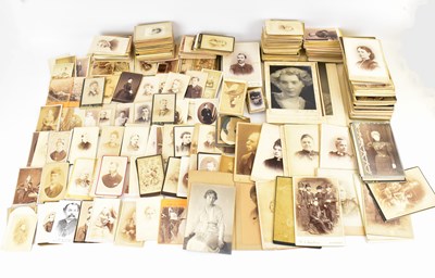 Lot 743 - A large collection of vintage cartes de visite,...