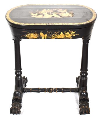 Lot 96 - A 19th century Chinese export black and gilt...