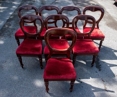 Lot 2377 - A harlequin set of eight Victorian mahogany...