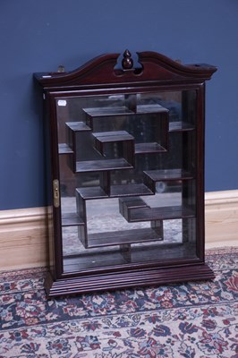 Lot 2526 - A Chinese hardwood wall mounted display...