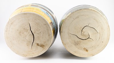 Lot 545 - STEVEN GLASS; four earthenware bollard forms...