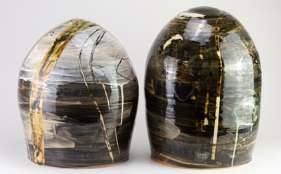 Lot 545 - STEVEN GLASS; four earthenware bollard forms...