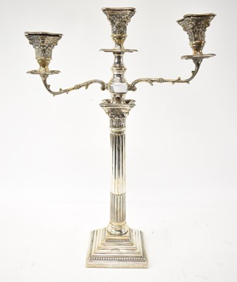 Lot 624 - A George V hallmarked silver three branch...