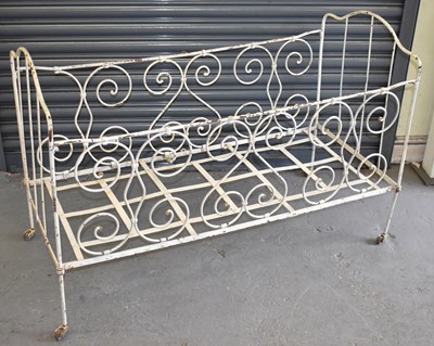 Lot 415 - A French white painted wrought iron folding...