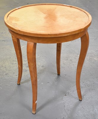 Lot 75 - A French satin walnut circular occasional...