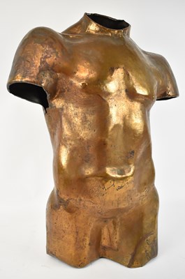 Lot 595 - A large patinated metal torso, height approx...