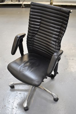 Lot 44 - A modern black office chair.