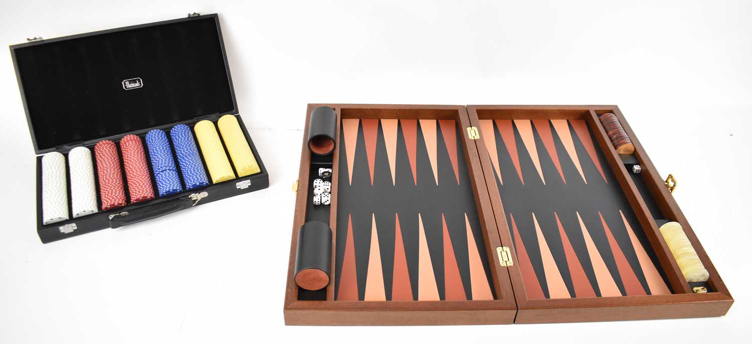 Lot 255 - A large backgammon set and a cased set of...