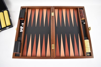 Lot 255 - A large backgammon set and a cased set of...