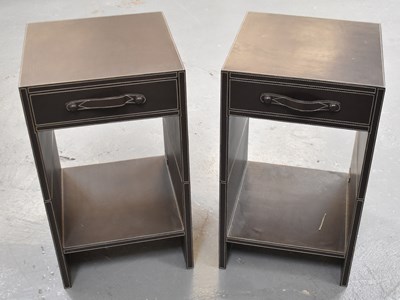 Lot 71 - A pair of modern leather clad single drawer...