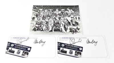 Lot 674 - EVERTON FC; a black and white photograph of...