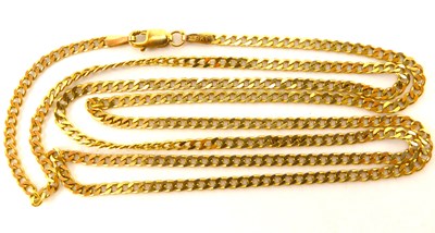 Lot 1078 - A 9ct gold dainty flat curb link chain with...