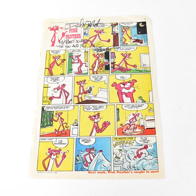 Lot 755 - PINK PANTHER; a page from a comic book bearing...