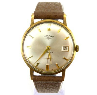 Lot 1170 - ROTARY; a gentlemen's 9ct gold wristwatch, the...