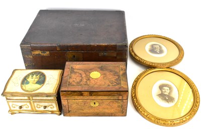 Lot 168 - A 19th century brass bound campaign-style box...