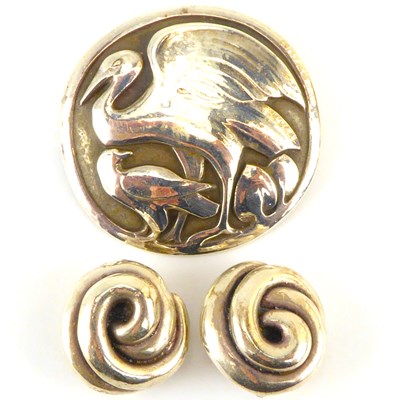 Lot 1114 - GEORG JENSEN; a 925 silver brooch, no.167,...