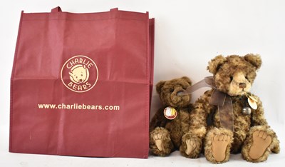 Lot 332 - CHARLIE BEARS; two stuffed bears, titled...