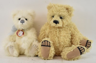 Lot 308 - CHARLIE BEARS; two stuffed bears titled 'Honey'...