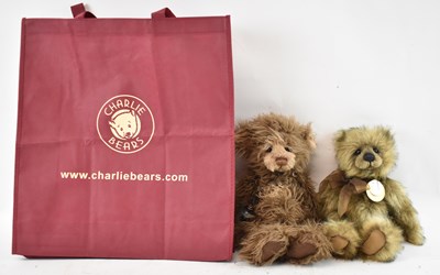 Lot 318 - CHARLIE BEARS; two stuffed bears titled...