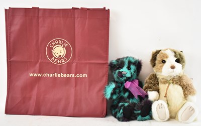 Lot 324 - CHARLIE BEARS; two stuffed bears titled...