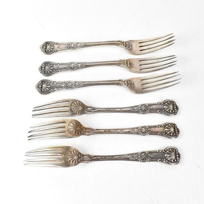 Lot 796 - Six Victorian hallmarked silver teaspoons, J &...