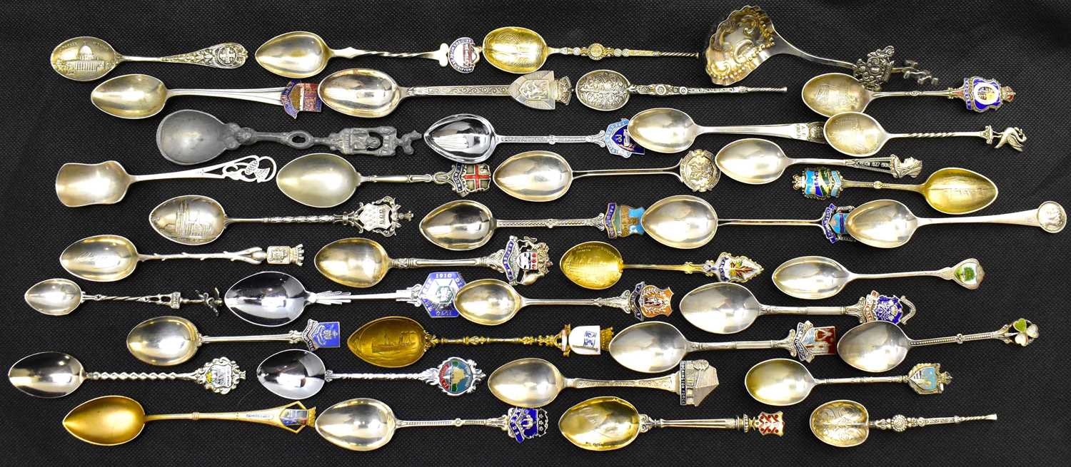 Lot 800 - A collection of tourist souvenir spoons, to