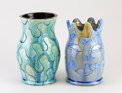 Lot 78 - ZANDRA RHODES (born 1940); 'Two Vases', a...