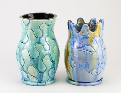 Lot 78 - ZANDRA RHODES (born 1940); 'Two Vases', a...