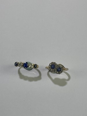 Lot 72A - An 18ct diamond and sapphire dress ring,...