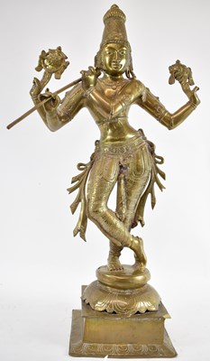 Lot 388 - A large Indian brass figure of Vishnu, height...